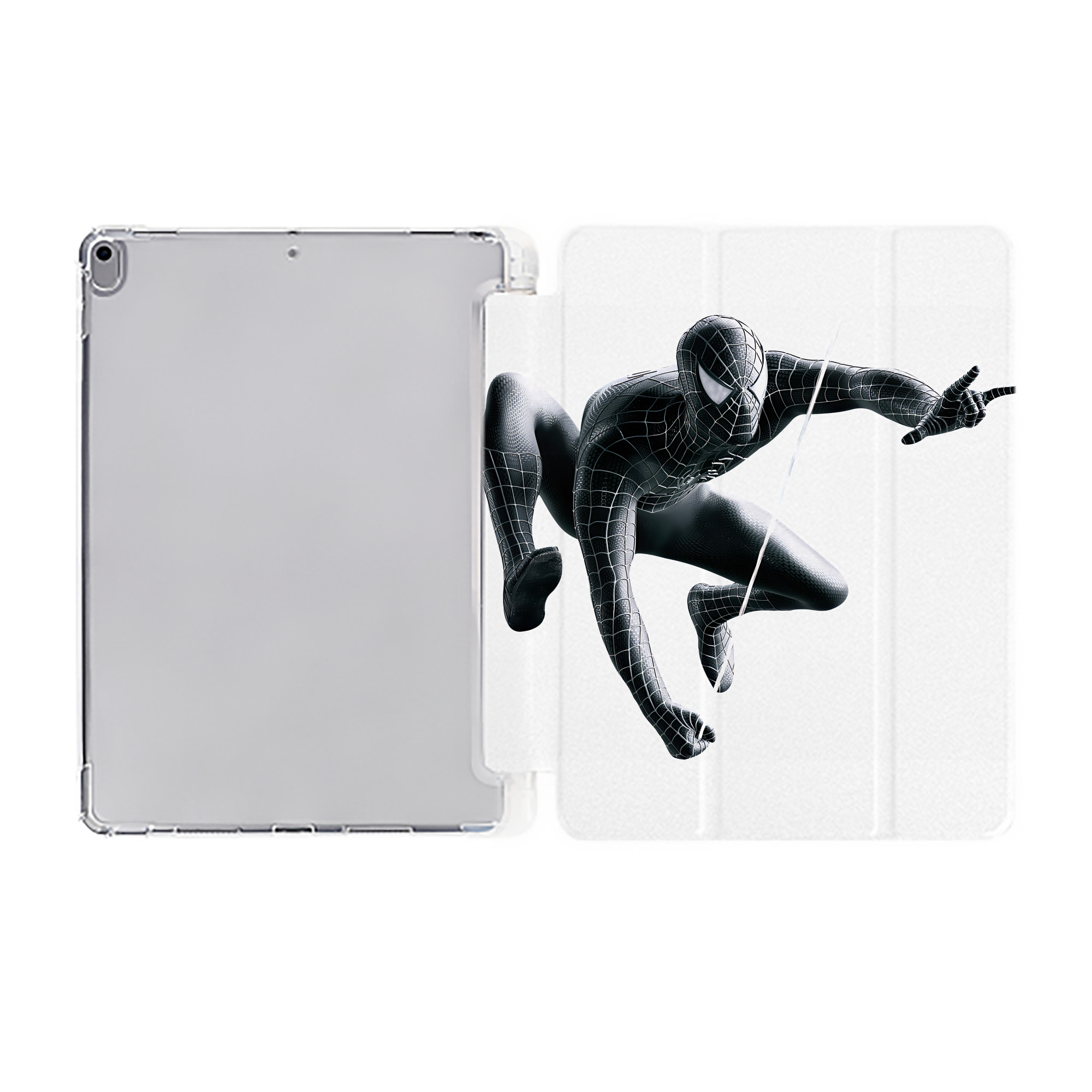 （画像用） Spider Man スパイダーマン IPad ケース ペン収納付き 三つ折りスタンド PUレザー×シリコン 対応機種9.5/10.5/10.9インチ